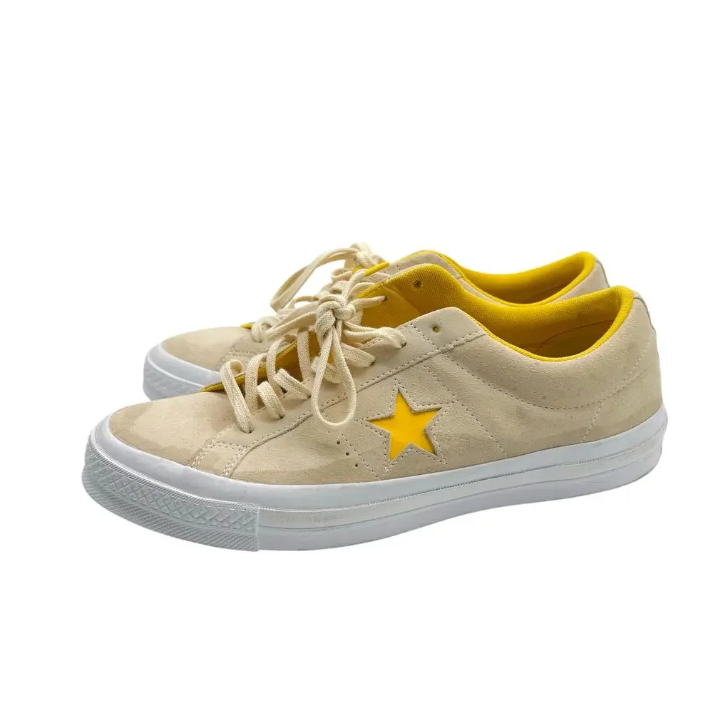 Converse Mens One Star Pinstripe Low Top Suede Yellow‎ Men’s Size 11